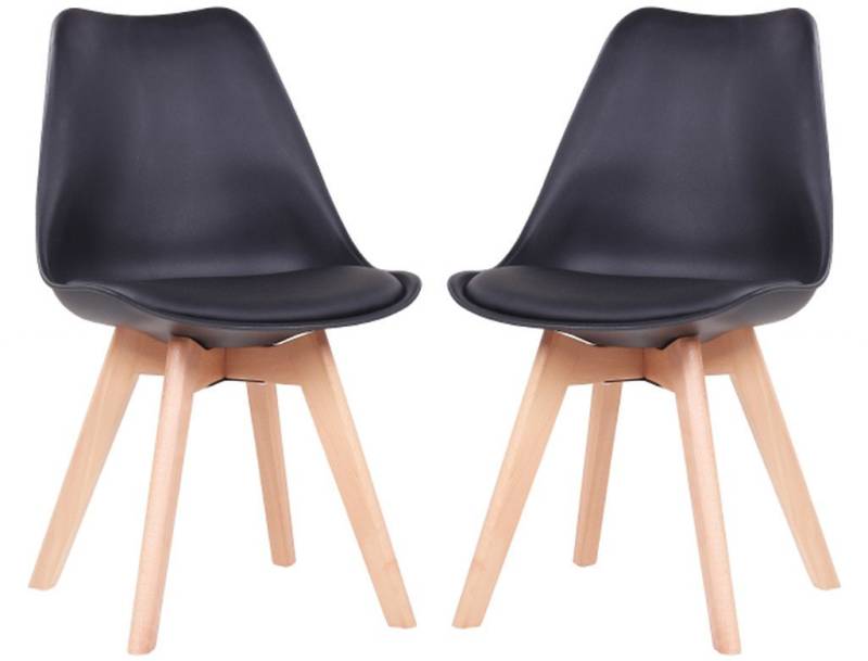 pemora Holzstuhl Wohnzimmerstuhl Esszimmerstuhl Schalenstuhl MILO 2-er Set von pemora