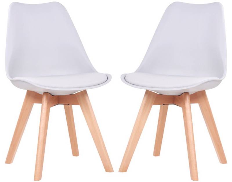 pemora Holzstuhl Wohnzimmerstuhl Esszimmerstuhl Schalenstuhl MILO 2-er Set von pemora