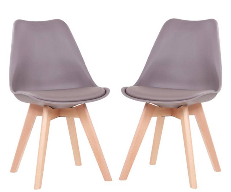 pemora Holzstuhl Wohnzimmerstuhl Esszimmerstuhl Schalenstuhl MILO 2-er Set von pemora