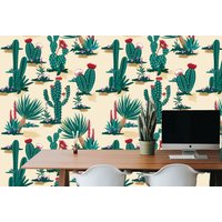 Abnehmbare Tapete Kaktus Florales Peel & Stick Oder Vorgeklebte Tropisch Selbstklebend Einfach Anzubringen Abnehmbare Tapete Kaktus Florales Peel & Stick Oder Vorgeklebte Tropisch Selbstklebend Einfach Anzubringen von penguinwall