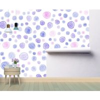 Abstrakte Abnehmbare Tapete Wandbild Kreise Peel & Stick Oder Vorgeklebte Selbstklebend Einfach Zu Auftragen von penguinwall