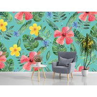 Aquarell Abnehmbare Tapete Wandbild Florale Peel & Stick Oder Vorgeklebte Repositionierbar Selbstklebend Einfach Zu Auftragen von penguinwall