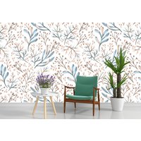 Aquarell Blätter Abnehmbare Tapete Wandbild Florale Peel & Stick Oder Vorgeklebte Repositionierbar Selbstklebend Einfach Zu Auftragen von penguinwall