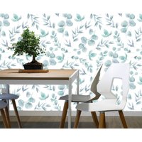 Aquarell Blätter Abnehmbare Tapete Wandbild Florale Peel & Stick Oder Vorgeklebte Repositionierbar Selbstklebend Einfach Zu Auftragen von penguinwall
