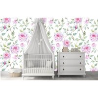 Aquarell Rosen Abnehmbare Tapete Wandbild Florale Peel & Stick Oder Vorgeklebte Repositionierbar Selbstklebend Einfach Zu Auftragen von penguinwall