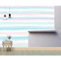 Aquarellstreifen Abnehmbares Tapeten Wandbild Peel & Stick Oder Vorgeklebte Tapete Neu Positionierbar Selbstklebend Einfach Zu Auftragen von penguinwall