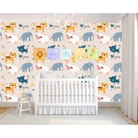 Kindliches Muster Abnehmbares Tapete Wandbild Tier Peel & Stick Oder Vorbeklebte Kinderzimmer Selbstklebend Einfach Zu Auftragen von penguinwall