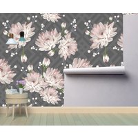 Rosa Pfingstrosen Abnehmbare Tapete Wandbild Florale Wiederverwendbare Peel & Stick Oder Vorbeklebte Selbstklebend Einfach Zu Auftragen von penguinwall