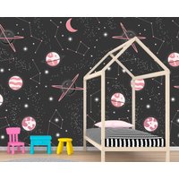 Universe Abnehmbare Tapete Wandbild Space Peel & Stick Oder Vorgeklebte Repositionierbare Selbstklebend Einfach Zu Auftragen von penguinwall