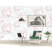 Vintage Florales Muster Abnehmbares Tapeten Wandbild Florale Peel & Stick Oder Vorbeklebte Tapete Selbstklebend Einfach Zu Auftragen von penguinwall