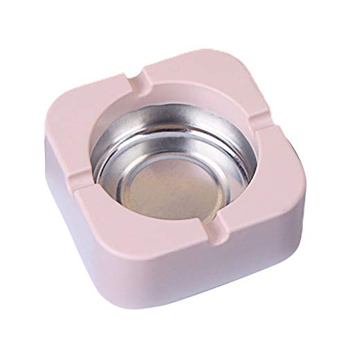 pengyus Aschenbecher / Aschenbecher aus Weißblech, quadratisch, mit 4 Fächern und zwei Verwendungsmöglichkeiten, tragbar, dekorativ, Rosa von pengyus
