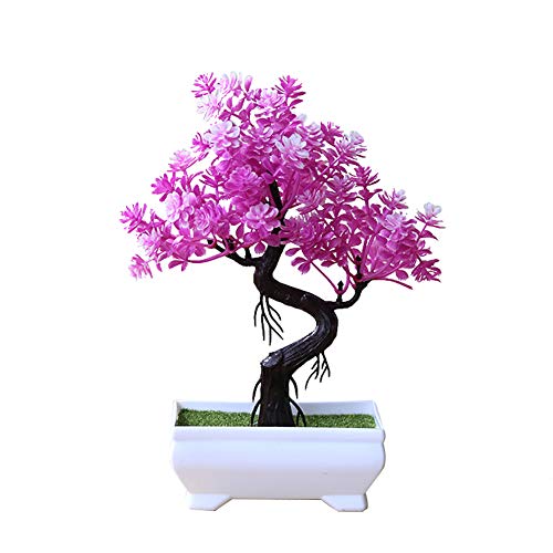 pengyus Künstliche Topfbaum Bonsai Simulation Pflanze Wohnkultur Tischdekoration, Für Home Desk Office Badezimmer Küche Bauernhaus Rosenrot von pengyus