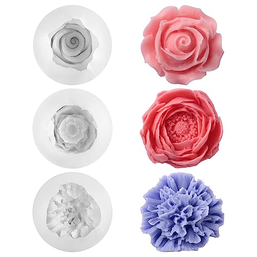 penobon Blumen Kerzenformen zum Gießen für die Kerzenherstellung, 3D DIY Kerzen Silikonform zum Basteln, Duftkerzen, Seifen, Partylichter und Backdesser (Blume 03) von penobon