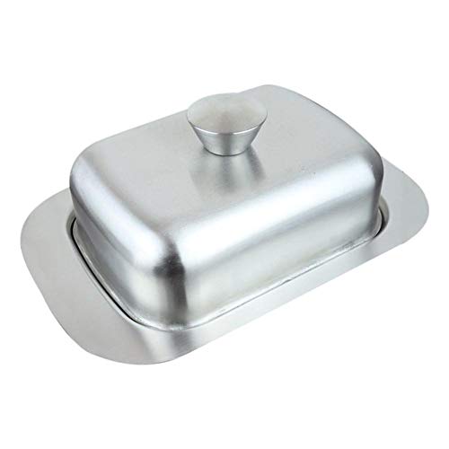 perfecti Butterdose Edelstahl Butterbehälter Mit Deckel Mehrzweck Geschirr Snack Tablett Klassisch Butter Serviergeschirr Für Restaurant Home, 18 x 12 x 6.8cm von perfecti