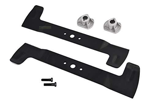 102 CM High-Lift Messer (rechts + links) Satz für CASTELGARDEN ISEKI SOLO HONDA STIGA VIKING TWIN CUT + 2 X Messerhalter (für 20 mm Welle) von perfektGarten