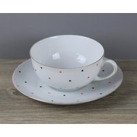 Arzberg Konfetti Rote Schwarze Punkte Teetasse Mit Untertasse Ø 10 cm Höhe 5 von perfektgedeckt