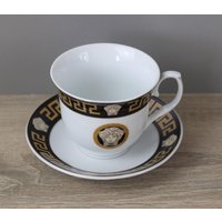 Da Vinci Collection Medusa Schwarz Kaffeetasse Mit Unterteller/Untertasse Tasse Da Vinci Collection Medusa Schwarz Kaffeetasse Mit Unterteller/Untertasse Tasse von perfektgedeckt