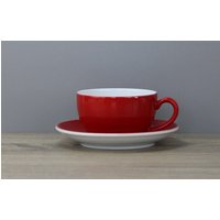 Dibbern Solid Color Rot Kaffeetasse Tasse Mit Untertasse Unterteller von perfektgedeckt