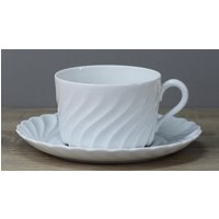 Haviland Limoges Torse Blanc Kaffeetasse Tasse Mit Untertasse Unterteller von perfektgedeckt
