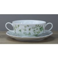 Hutschenreuther Racine Camargue Grün Suppentasse Mit Untertasse Unterteller von perfektgedeckt