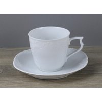 Rosenthal Sanssouci Weiß Mit Perlrand Kaffeetasse + Untertasse Unterteller von perfektgedeckt