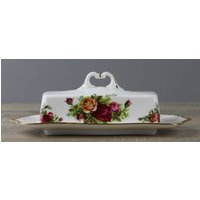 Royal Albert Old Country Roses Butterdose Butterplatte Mit Deckel F Rollenbutter von perfektgedeckt
