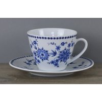 Seltmann Weiden Doris Bayrisch Blau Kaffeetasse Tasse Ø Ca. 8, 4 cm + Untertasse von perfektgedeckt