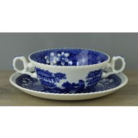 Spode Blue Tower Suppentasse Mit Untertasse/Unterteller Im Set von perfektgedeckt