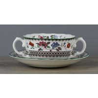 Spode Chinese Rose Suppentasse Tasse Mit Unterteller Untertasse Untere von perfektgedeckt