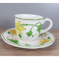 Villeroy & Boch Geranium Espressotasse Mokkatasse Mit Unterteller Untertasse von perfektgedeckt