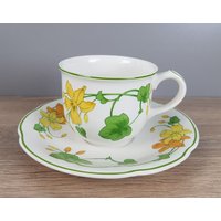 Villeroy & Boch Geranium Kaffeetasse Tasse Mit Unterteller Untertasse Untere von perfektgedeckt