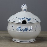 Villeroy & Boch Val Bleu Zuckerdose Mit Deckel Und Löffelaussparung von perfektgedeckt