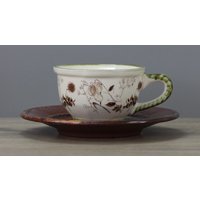 Zeller Keramik Gräser Kaffeetasse Teetasse Tasse Mit Unterteller Untertasse von perfektgedeckt