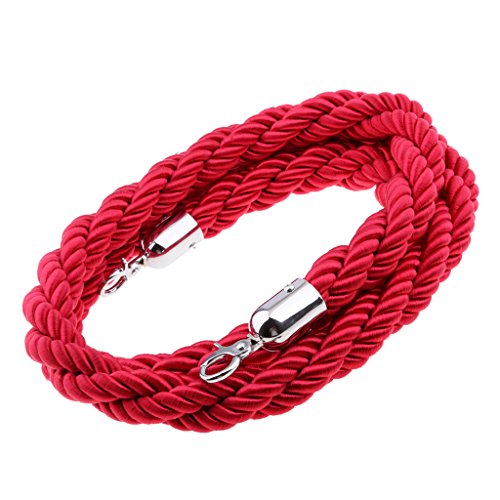 Nylon Absperrseil Personenleitsystem Absperrkordel, Durchmesser: Ca. 32mm - rot, 2m von perfk