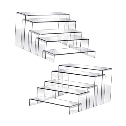 perfk 10 Stück Acryl-Display-Racks, Produktständer, multifunktionale Arbeitsplatten-Schaufenster-Befestigungen, Schmuck-Display-Regale für Dessert von perfk