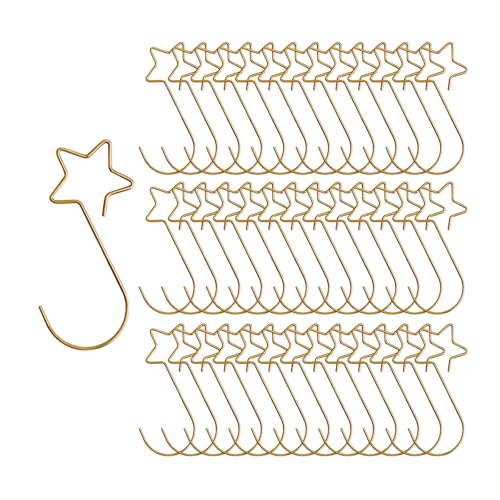 perfk 100 Stück Weihnachtsbaumhaken in Sternform, für Feiertage, Partys, stabile Weihnachtsartikel, Haken zum Aufhängen, Weihnachtsbaumhänger, Metall, Gold perfk 100 Stück Weihnachtsbaumhaken in Sternform, für Feiertage, Partys, stabile Weihnachtsartikel, Haken zum Aufhängen, Weihnachtsbaumhänger, Metall, Gold von perfk