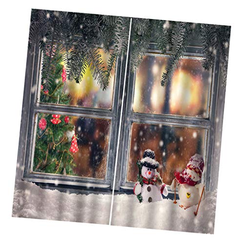 perfk 100x140cm Weihnachtsvorhänge Fenster Weihnachten Schneemann 2Panels Vorhänge, EIN, andere200x170cm von perfk