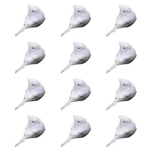 perfk 12 Stück künstliche Vögel, Fotografie-Requisiten, Kunsthandwerk, künstliche Feder-Simulation, Vogelmodelle für Mikro-Landschaftskränze, Weiß perfk 12 Stück künstliche Vögel, Fotografie-Requisiten, Kunsthandwerk, künstliche Feder-Simulation, Vogelmodelle für Mikro-Landschaftskränze, Weiß von perfk