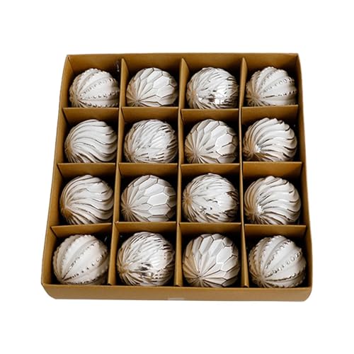 perfk 16 Stück Weihnachtsbaumschmuck, dekorative Weihnachtskugeln, bruchsicher, hängende Christbaumkugeln für das Festival, Silber perfk 16 Stück Weihnachtsbaumschmuck, dekorative Weihnachtskugeln, bruchsicher, hängende Christbaumkugeln für das Festival, Silber von perfk