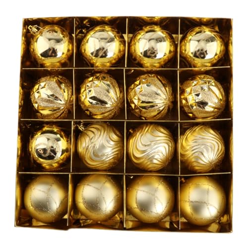 perfk 16 Stück Weihnachtskugeln, Weihnachtsschmuck, Weihnachtsdekoration, Christbaumschmuck, Weihnachtsdeko für Hochzeitsfeiern, Gold perfk 16 Stück Weihnachtskugeln, Weihnachtsschmuck, Weihnachtsdekoration, Christbaumschmuck, Weihnachtsdeko für Hochzeitsfeiern, Gold von perfk