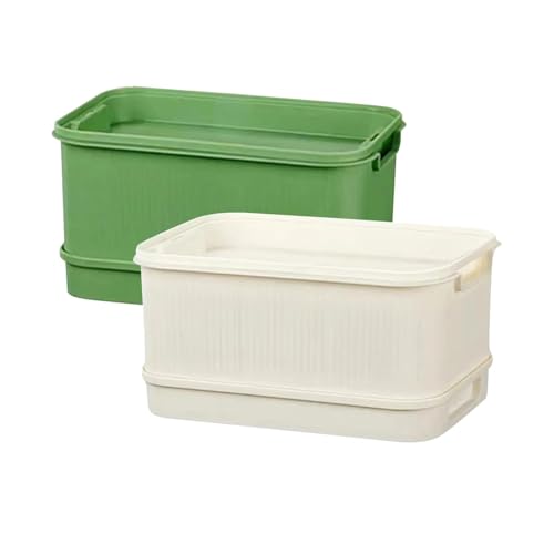 perfk 2X Sprouts Tablettkeimtablett mit Abflusslöchern mit Deckelmikrogreen wachsen Trautsbehälter für den Garten im Freien von perfk