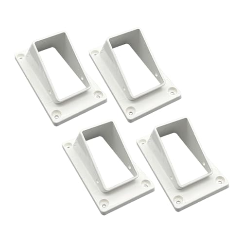perfk 2x3,5 Zoll Vinyl Treppengeländer Handlauf Halterung mit Schrauben Befestigung Mehrzweck Zubehör Weiß Reparatur Teile Zaun Halterung, 4 Stück von perfk
