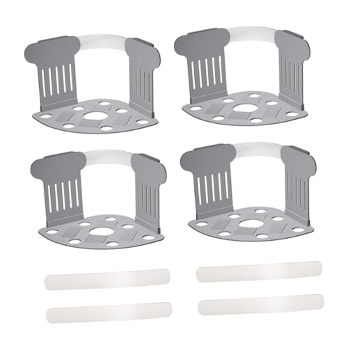 perfk 4er-Set Bettlakenhalter Clips - Extra starke Halterung mit Gripstreifen - Für alle Matratzen (Twin, Full, Queen, King) - Grau von perfk