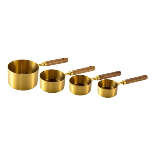 perfk 4-teiliges Messlöffel-Set, Back- und Gewürzlöffel, Messlöffel mit Holzgriff, Gold perfk 4-teiliges Messlöffel-Set, Back- und Gewürzlöffel, Messlöffel mit Holzgriff, Gold von perfk