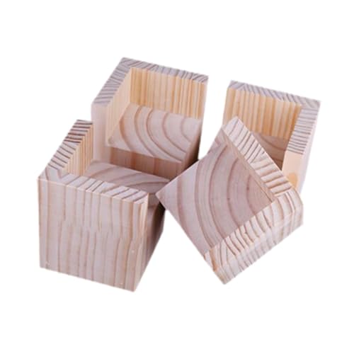 perfk 4Pcs Bett Riser Beine Anhebung Block Tragbare Höhe Erhöhen Holz Erhöhung Blöcke, 8cmx5cm von perfk