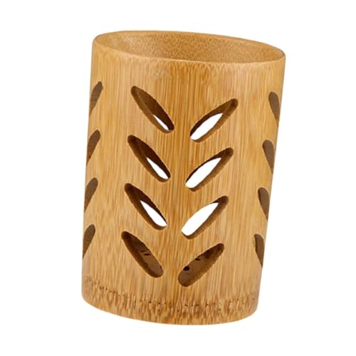 perfk Bambus Zahnbürstenhalter Drainage Tasse Leichte Multifunktion, Blätter von perfk