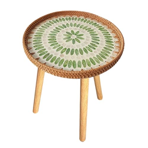 perfk Beistelltisch, Akzenttisch, Nachttisch, runder Couchtisch, Teetisch, Nachttisch für Garten, Bauernhaus, Wohnzimmer, Grüne 50cm von perfk
