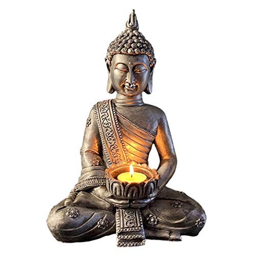 perfk Buddha Yoga Kerzenhalter Tabletop Teelicht Decor Statuen Hause Sammeln Figuren für Entspannende Geschenk, C von perfk