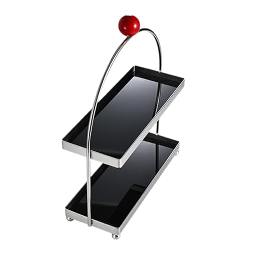 perfk Desktop-Organizer-Regal, Lagerregal, kleines Parfümregal, Tisch-Bücherregal, Kaffeetassenhalter für die Organisation der Kommode, Schwarzer roter Ball von perfk