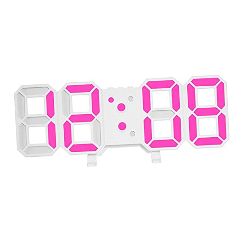 perfk Digitale Digitaluhr Digitale Wecker Minimalistische Moderne LED-Wanduhr Elektronische Uhr für Schreibtisch Wohnkultur Tisch Bauernhaus, Rosa von perfk